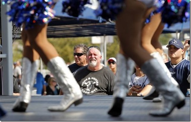 The Dallas Cowboys cheerleaders entertain fans outside Cowboys Stadium - The Boys Are Back blog