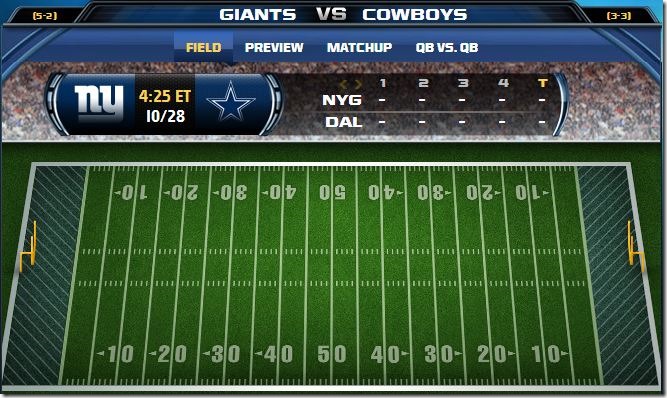 GAMETRAX - Dallas Cowboys vs. New York Giants