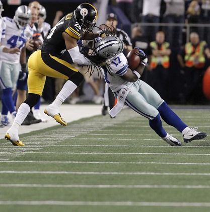 Pittsburgh Steelers strong safety Will Allen (26) brings down Dallas Cowboys wide receiver Dwayne Harris - The Boys Are Back blog