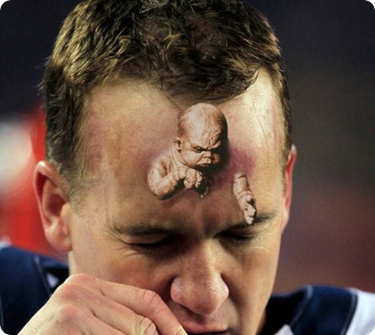 THE GREAT BLOTCH WATCH - All eyes on Peyton Manning’s red forehead - The Boys Are Back blog 2013